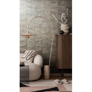 Moderne Vliestapete mit grafischem Dreiecksmuster in Grau-Braun von Marburg (10,05x0,53m).