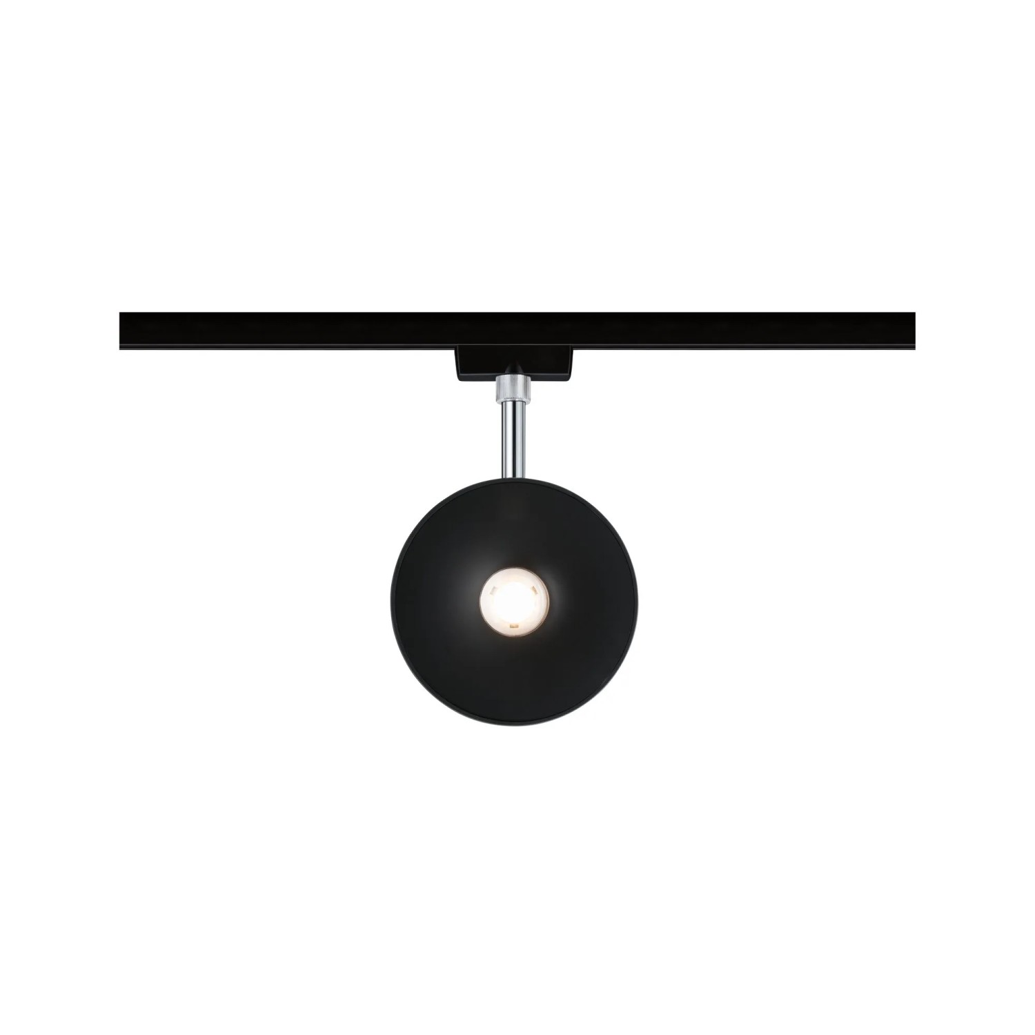 URail LED-Spot Sphere, schwarz matt/chrom, 7,4W, 2700K für Schienensysteme.