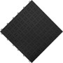 Schwarze Florco Kunststoff-Klickfliese mit Riffelblech-Optik, 40x40 cm, 6er-Pack.