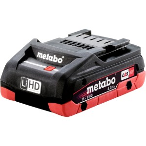 Metabo Akkupack LiHD Air-Cooled 18 V/4 Ah für Elektrowerkzeuge, schwarz-rot.
