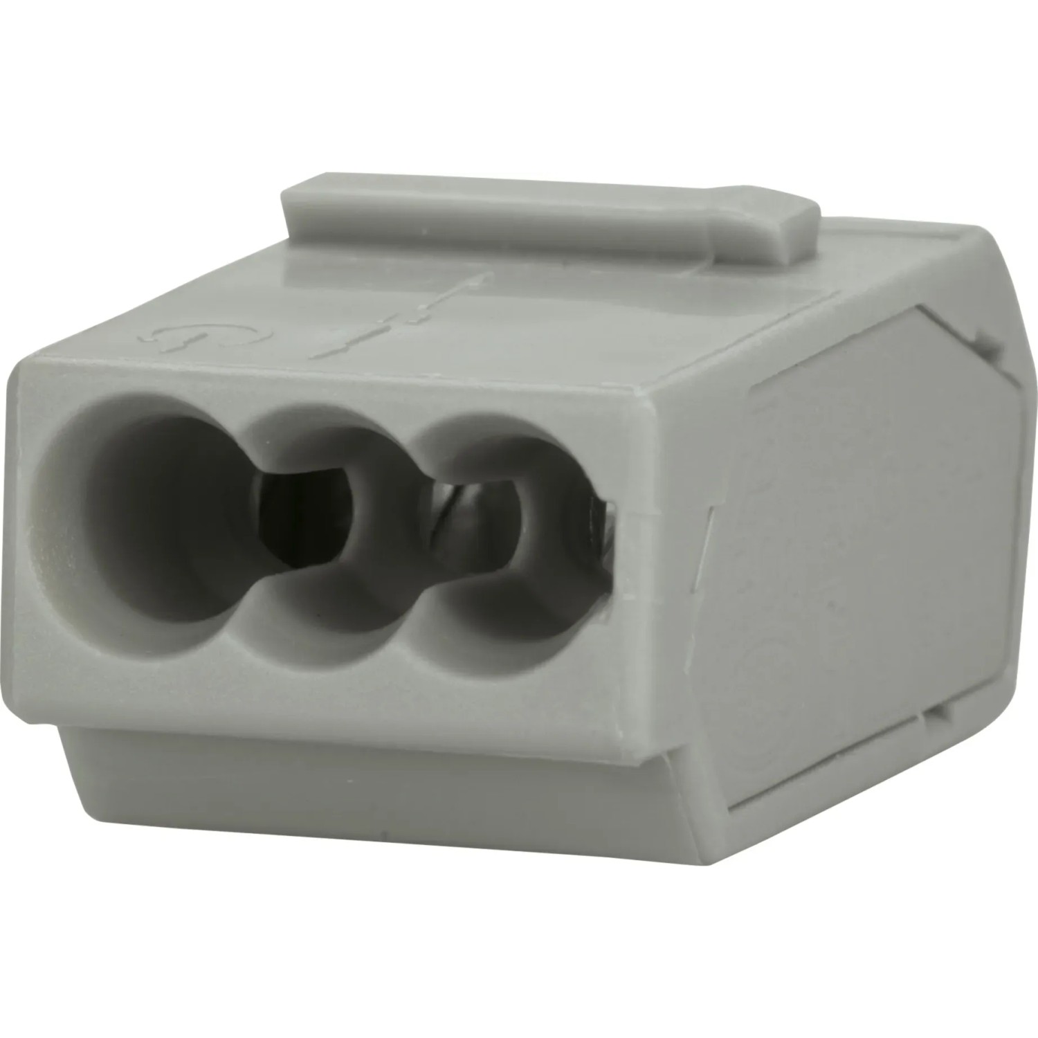 Graue Dosenklemme, 3-polig, für starre Leiter von 0,5-2,5 mm, 100er Pack.
