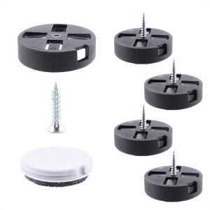 Wagner QuickClick Möbelgleiter 12-teilig, schwarz-weiß, Ø 30mm, mit Schrauben und Duo-Einsatz.