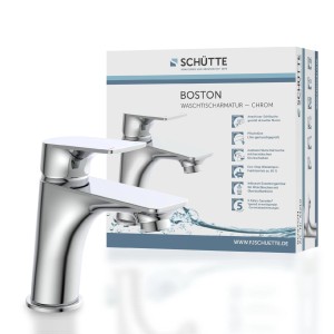 Schütt Waschtischarmatur Boston Chrom, Einhebelmischer für Waschbecken im modernen Design.