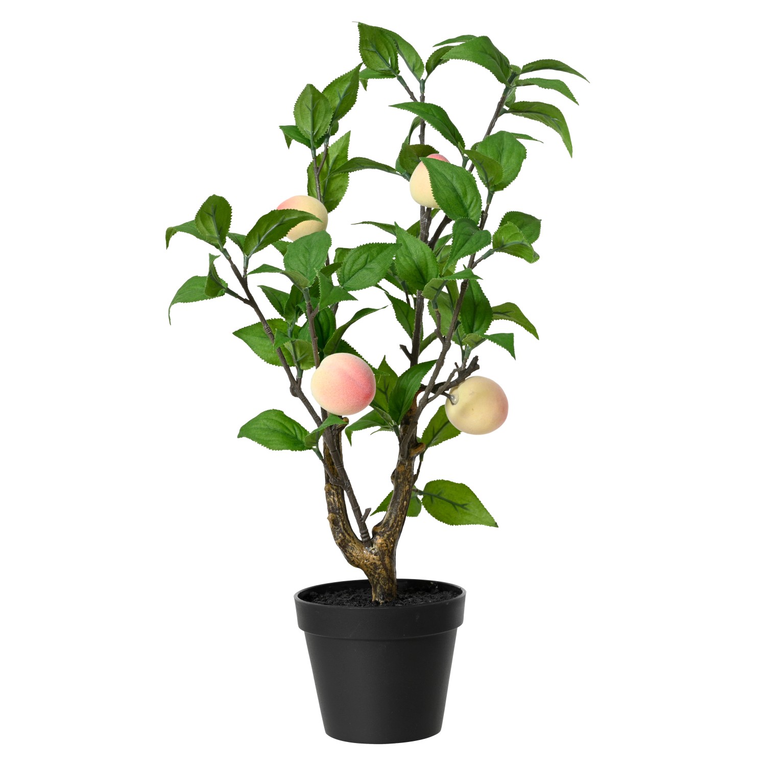 Künstlicher Pfirsichbaum im Topf Polyester Ø 36 cm x 48 cm OrangeGrün