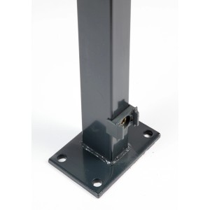 Floraworld Zaunpfosten, 149 cm, anthrazit, mit Bodenplatte für Zaunbau & Sichtschutz.