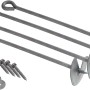 Bodenanker-Set für Schaukeln: 4 Erdanker, Schrauben und Unterlegscheiben für sicheren Halt.