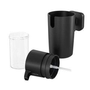 Tiger Carv Seifenspender, 175 ml, Schwarz, zur Wandmontage, mit leerem Behälter.