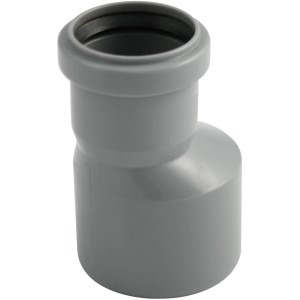 Marley HT-Übergangsrohr DN 110/90 exzentrisch, grau, für Abwasserleitungen.