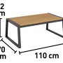 Beistelltisch der Loungegruppe Folkston: Aluminiumgestell, Akazienholz-Tischplatte, Maße 110x70x42 cm.