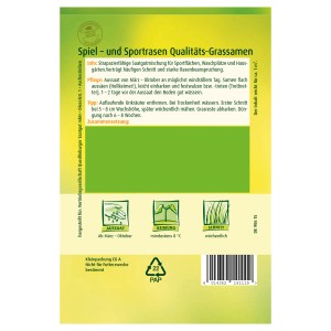 Quedlinburger Spiel- und Sportrasen, 30g Packung. Strapazierfähige Rasensamen für Sport- und Hausgarten.