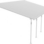 Weiße Palram Canopia Terrassenüberdachung Feria 4x7.87 mit Polycarbonat-Dachplatten.