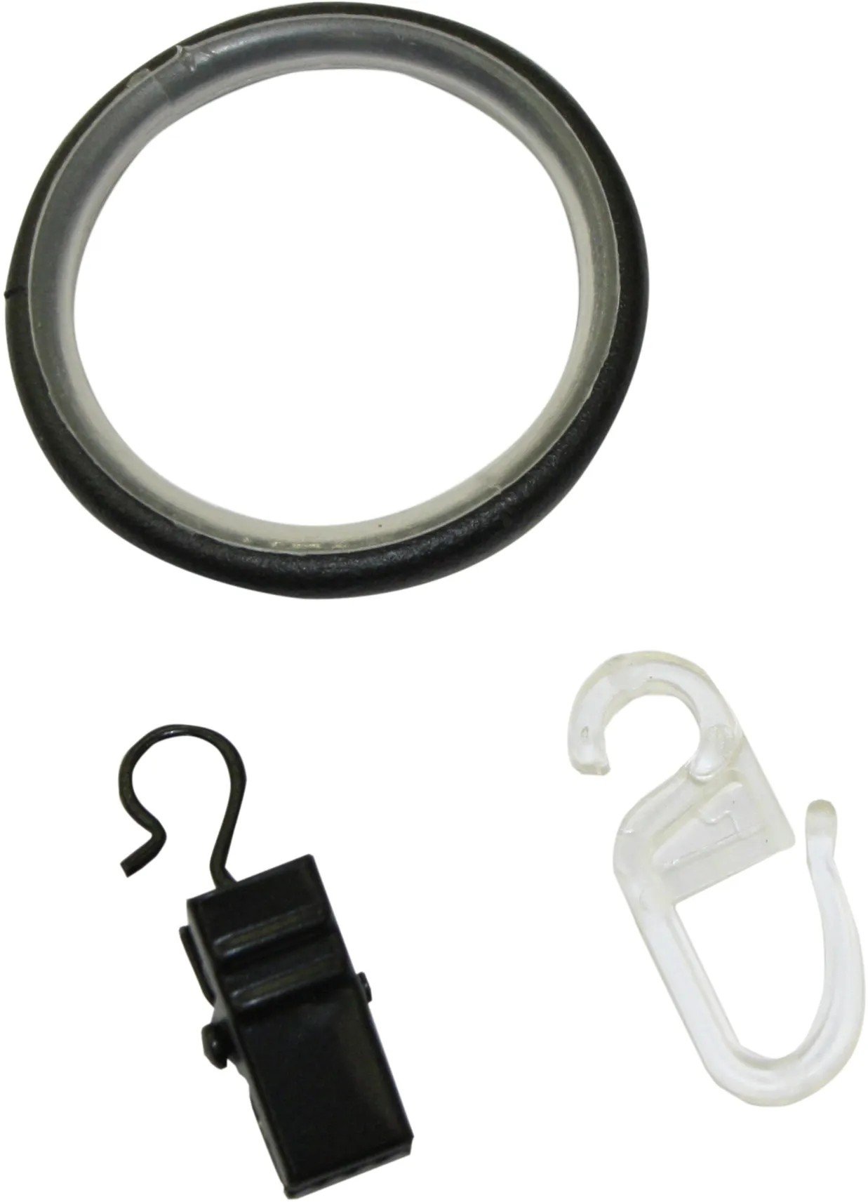 Gardinenringe Mit Haken – 60 Stück, Metall, Weiß, Innendurchmesser 30 Mm