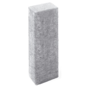 Rechteckige, graue Beton-Palisade, 60 cm hoch, zur Gartengestaltung und Randbegrenzung.