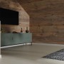 Wohnraum mit Egger Decowall Wandverkleidung AL001 Namur Fichte Natur und passender Abdeckleiste.