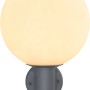 Globo Außenleuchte Ossy: Anthrazitfarbene Wandleuchte mit opaler Glaskugel, Ø 25 cm.