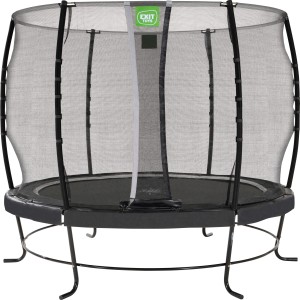 Schwarzes EXIT Lotus Classic Gartentrampolin, Ø 305 cm, mit Sicherheitsnetz.