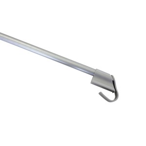 Gardinia Klemmvitrage, silberne Fensterstange mit Klemmhalterung für Gardinen, 45-75 cm.