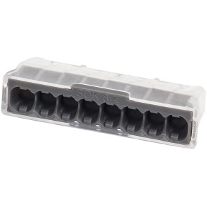 8-polige Steckklemme für Drähte von 0,5-2,5mm, 15er Set, transparentes Gehäuse.