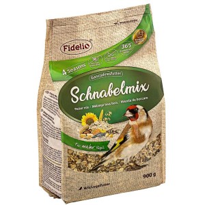Fidelio Schnabelmix 900g: Wildvogelfutter für das ganze Jahr mit Saaten und Nüssen.