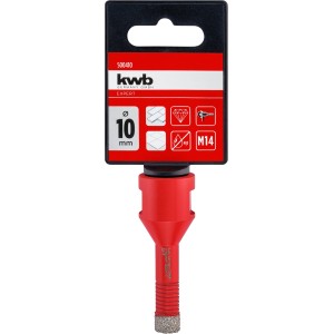 kwb Fliesenbohrer, Ø 10 mm, M14 Aufnahme für Winkelschleifer. Zum Bohren von Fliesen.