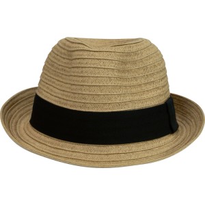 Strohhut Männer Braun Band Schwarz Gr. 59