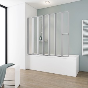 Schulte Badewannenaufsatz Alunatur Softline hell, 7-teilig, mit Handtuchhalter. Badewannenaufsätze für mehr Komfort.