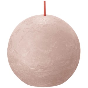 Bolsius Kugelkerze Shine, 76mm, Nebliges Rosa, Rustik-Optik. Dekorative Stumpenkerze für gemütliche Atmosphäre.