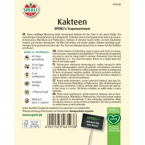 Sperli Kakteen Saatgut, Tropensortiment. Mischung verschiedener Kakteenarten für Zimmer und Kübel.