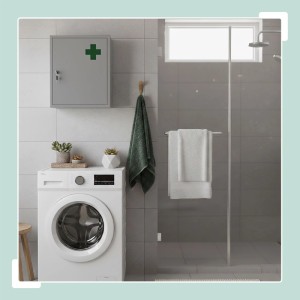 Relaxdays Medizinschrank Eisen Grün Abschließbar 43 cm x 35,5 cm x 8 cm 3 kg