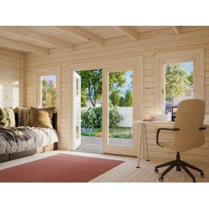 Palmako Lisa Holz-Gartenhaus Natur Pultdach Unbehandelt 450 cm x 330 cm