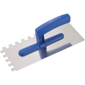 LUX Glättekelle Classic, 270 mm, mit 12x12 mm Zahnung für Fliesenleger- und Putzarbeiten.