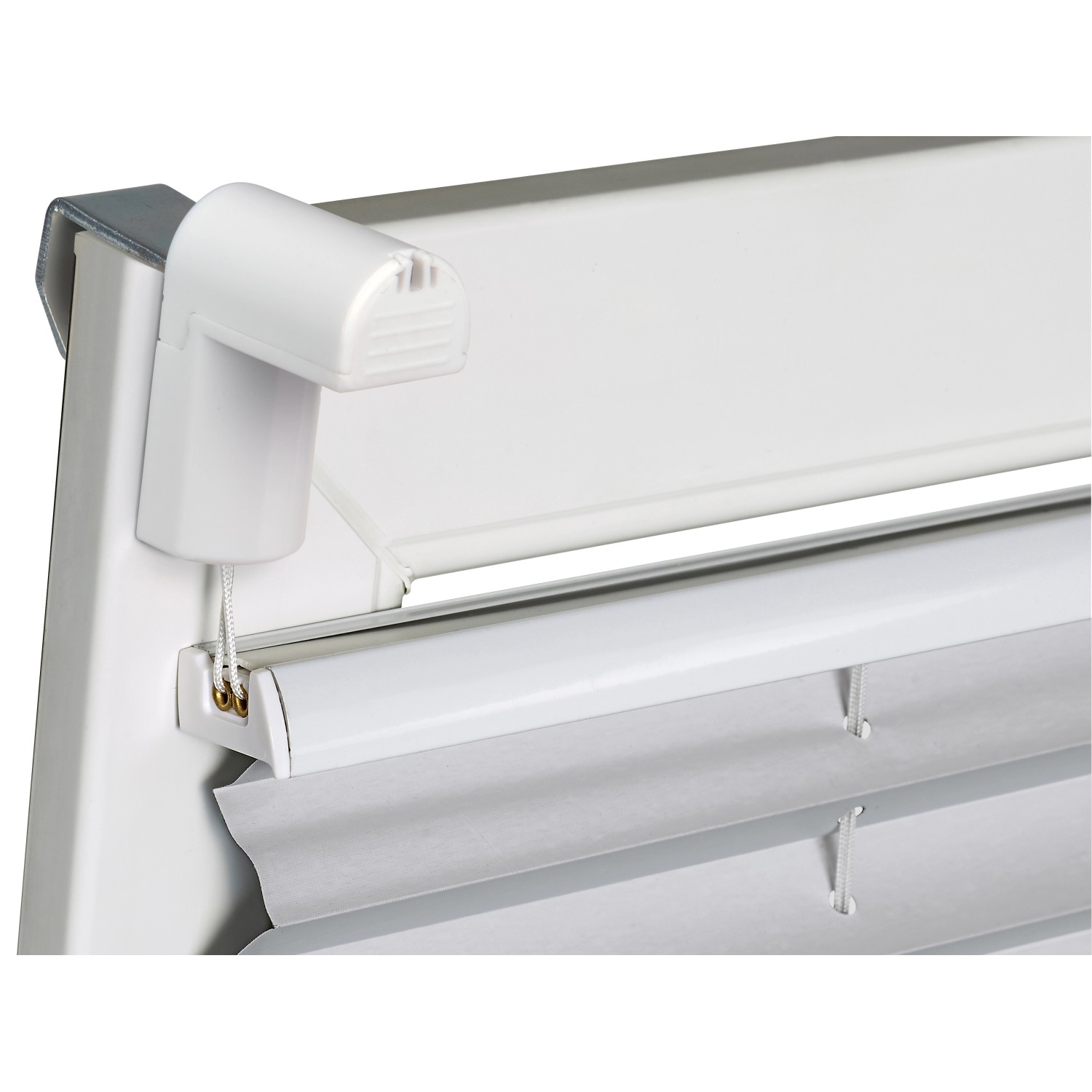 Thermo-Spannplissee Toledo, 90x130 cm, hellgrau, Detailansicht der Easyfix-Befestigung.