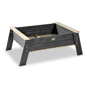 Exit Aksent Sandtisch aus Holz, grau und naturfarben, für Kinder zum Spielen im Garten.