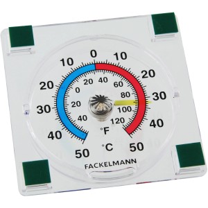 Fackelmann Fensterthermometer Selbstklebend 7,7 cm x 7,7 cm
