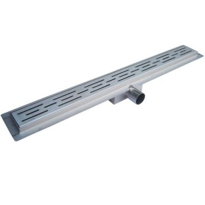 Glasdeals Edelstahl-Duschrinne 60 cm Grau mit Siphon für Bodengleiche Duschen 4003
