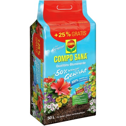 Compo Sana QualitätsBlumenerde ca. 50 Prozent weniger Gewicht 1 x 50 l