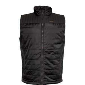 Schwarze Cat Squall Weste (Größe M) für Arbeitskleidung, wasserabweisend mit Reißverschluss.