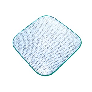 Quadratisches Alu-Sitzkissen für Camping & Freizeit mit grünem Rand.