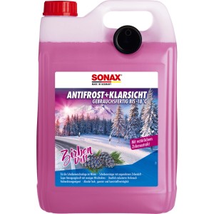 Sonax Scheibenreiniger Antifrost 5L mit Zirbenduft für klare Sicht im Winter.