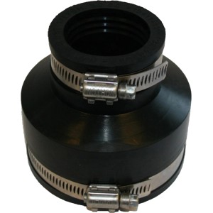 Marley Rohrverbinder Übergang DN 40-50/75-89 für HT-Rohre, mit Edelstahl-Spannverbinder.