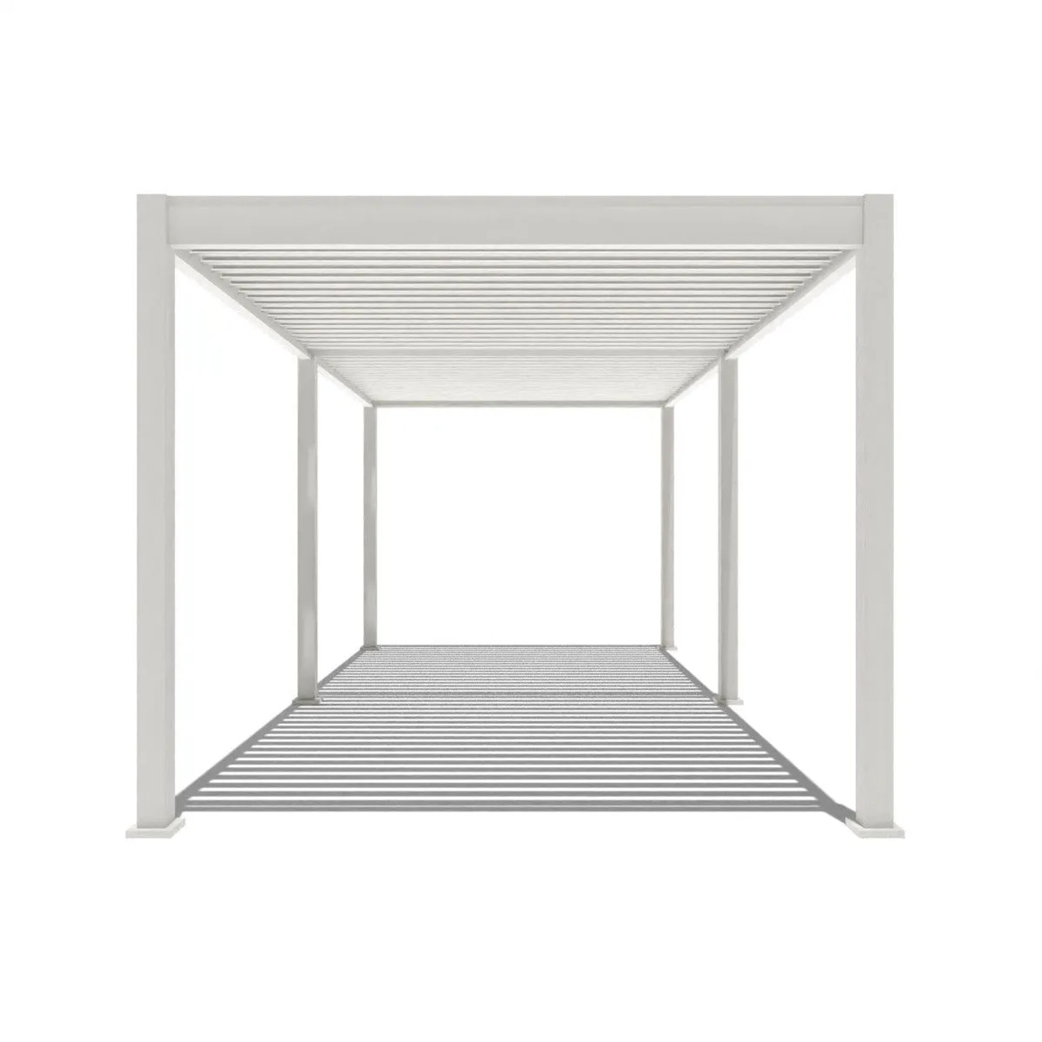 Weide E-Deluxe | elektrische Pergola mit LED | Voll Aluminium | 3 x 6 M | motorisiertes Lamellendach weiß_8