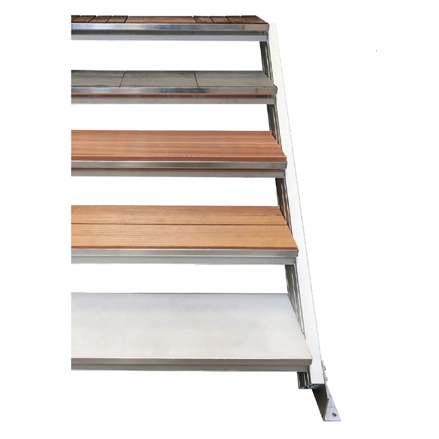 Treba Außentreppe Alaska 3 mit Aluminium Stufen, ideal für den Garten.