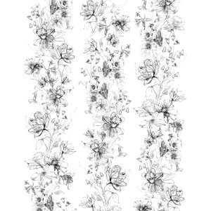 Marburg Vliestapete Blumen Crushed-Optik Modern 270 cm x 210 cm Schwarz
