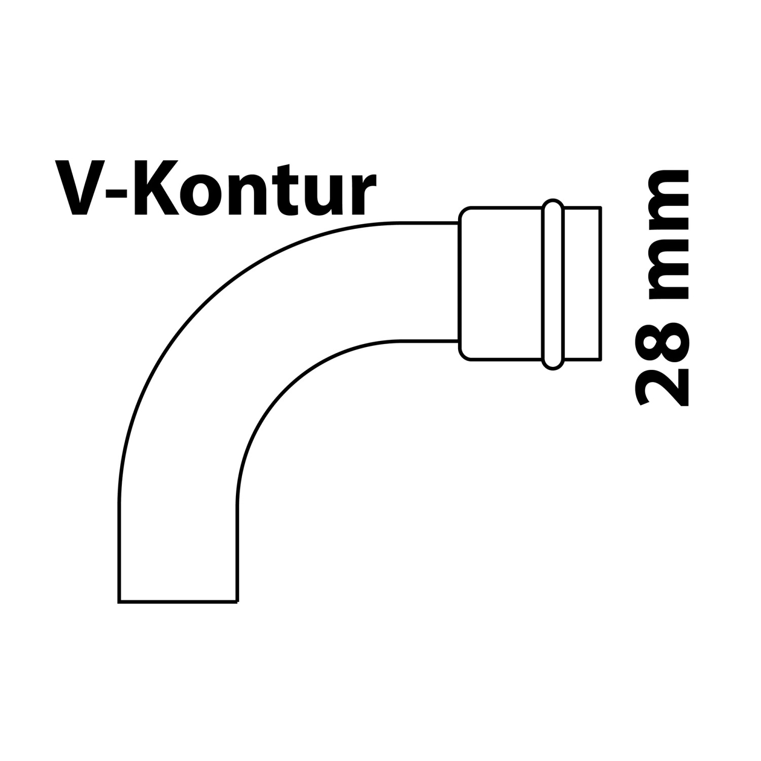 Kirchhoff CU-Bogen 90° mit Muffe, blank, 28 mm für Pressfittings.