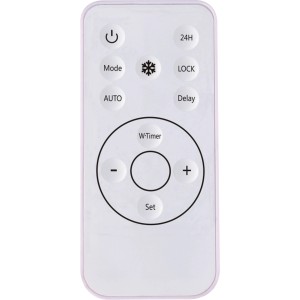 Fernbedienung für Bad-Heizlüfter Sula mit Tasten für Temperatur, Timer und Modus.
