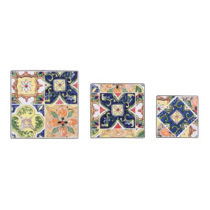 Yes Blumentisch-Set Paloma, 3 Tische mit bunten Keramikplatten im mediterranen Stil.