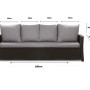 Graues 3-Sitzer Gartensofa mit Polyrattan und Kissen aus dem Setgarden Mix-Techno.