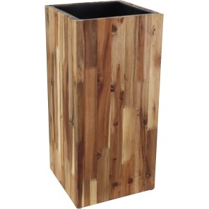 Pflanzsäule Vase FSC-Akazienholz geleimt inkl. Kunststoff-Einsatz 29 cm x 60 cm