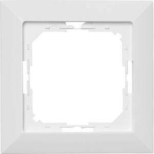 Weißer OBI Abdeckrahmen Julietta, 1-fach, eckig und modern für Schalter und Steckdosen.