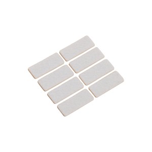 8 selbstklebende, rechteckige OBI Filzgleiter (16x44mm) zum Schutz von Möbeln und Böden.